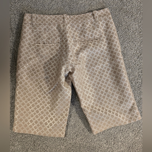 Anthropologie Cartonnier Circle Print Metallic Bermuda Shorts Women's Size 0 - Picture 8 of 8